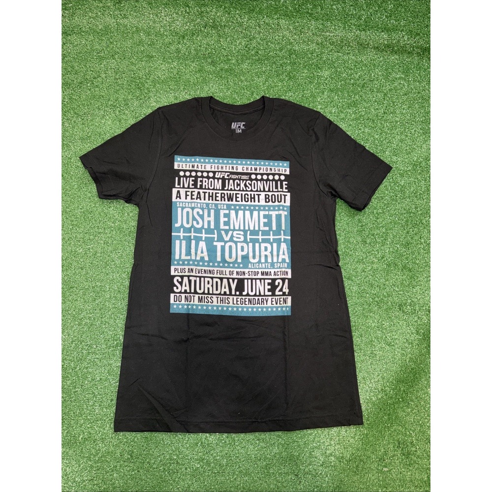 UFC Mens T Shirt Size Medium Black Josh Emmett Vs Ilia Topuria Fight Night Tee